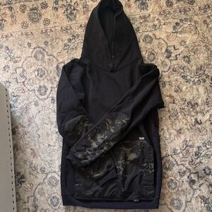 Black Hoodie with Camouflage Accents 1620 Brand Size Large